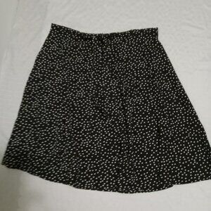 Vintage polka dot skirt, revamped, stretch waistband, cotton and polyester